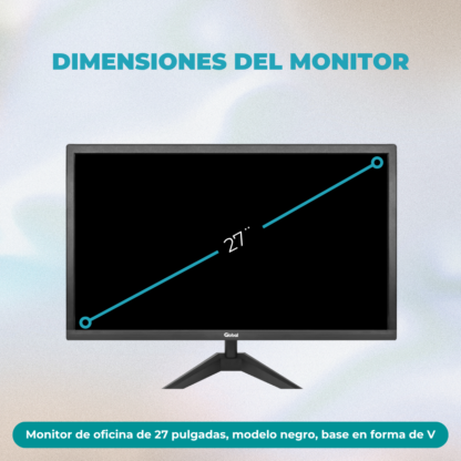 Monitor Oficina de 27 Pulgadas - Full HD 1920x1080@60HZ - VGA+HDMI - Incluye Cable HDMI - Imagen 5