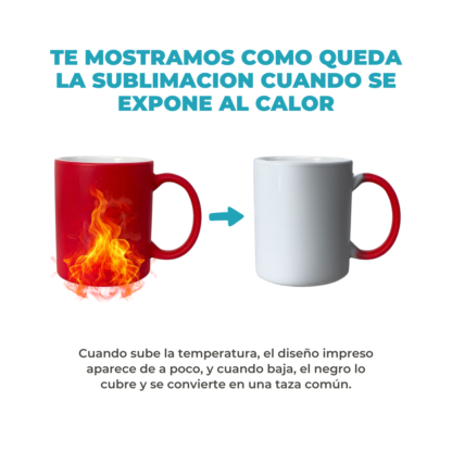 Taza Sublimable Magica Cambia Color con Temperatura de Ceramica Recta Matte de 11oz 325cm3 - Imagen 8