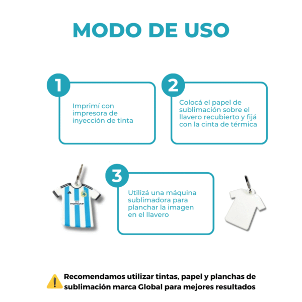 Llavero para Sublimar de Plástico - Diseño Camiseta - Imagen 6