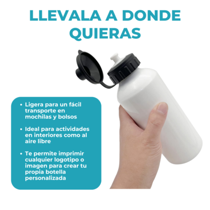 Botella Sublimable 500ml: Diseño, Resistencia y Doble Tapa Deportiva - Imagen 6