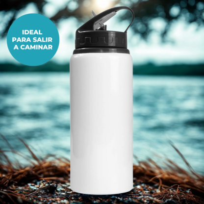 Botella Blanca Sublimable 500 ml – Aluminio con Doble Tapa | Lista para Estampar tu Estilo - Imagen 6