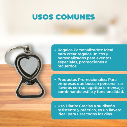 Llavero Metálico para Sublimar - Diseño Destapador - Imagen 6