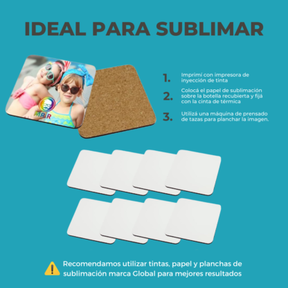 Portavasos para Sublimar de Madera MDF Cuadrado/Redondo - Imagen 16