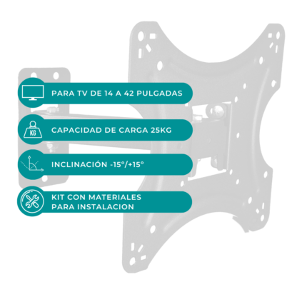 Soporte TV Compacto y Sólido – Ideal para Espacios Reducidos VESA 200x200 - Imagen 3
