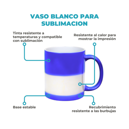 Taza Sublimable Magica Cambia Color con Temperatura de Ceramica Recta Matte de 11oz 325cm3 - Imagen 3