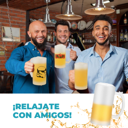 Chopp Sublimable de Vidrio con Asa Frosted de 16oz 473cm3 - Imagen 9