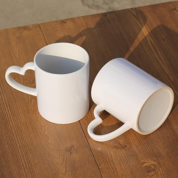 Taza Sublimable de Ceramica Recta con Asa Corazon Blanca Glossy de 11oz 325cm3 - Imagen 8