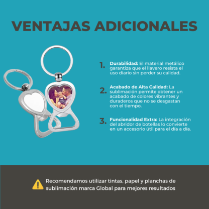 Llavero Metálico para Sublimar - Diseño Destapador - Imagen 7