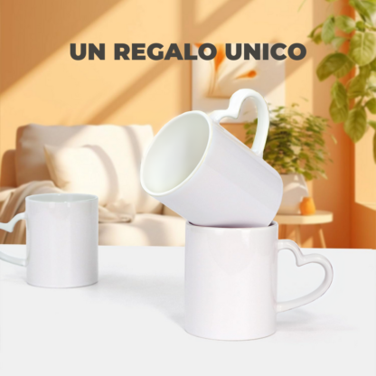 Taza Sublimable de Ceramica Recta con Asa Corazon Blanca Glossy de 11oz 325cm3 - Imagen 10