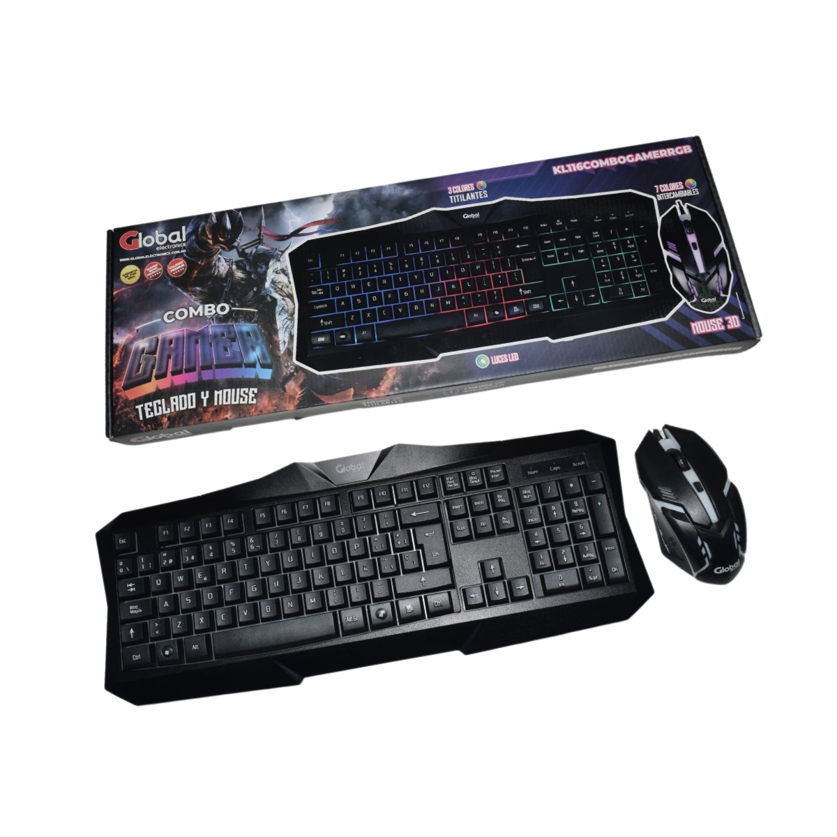 Combo Teclado y Mouse GAMER con luces led Teclado KL116 - Imagen 2