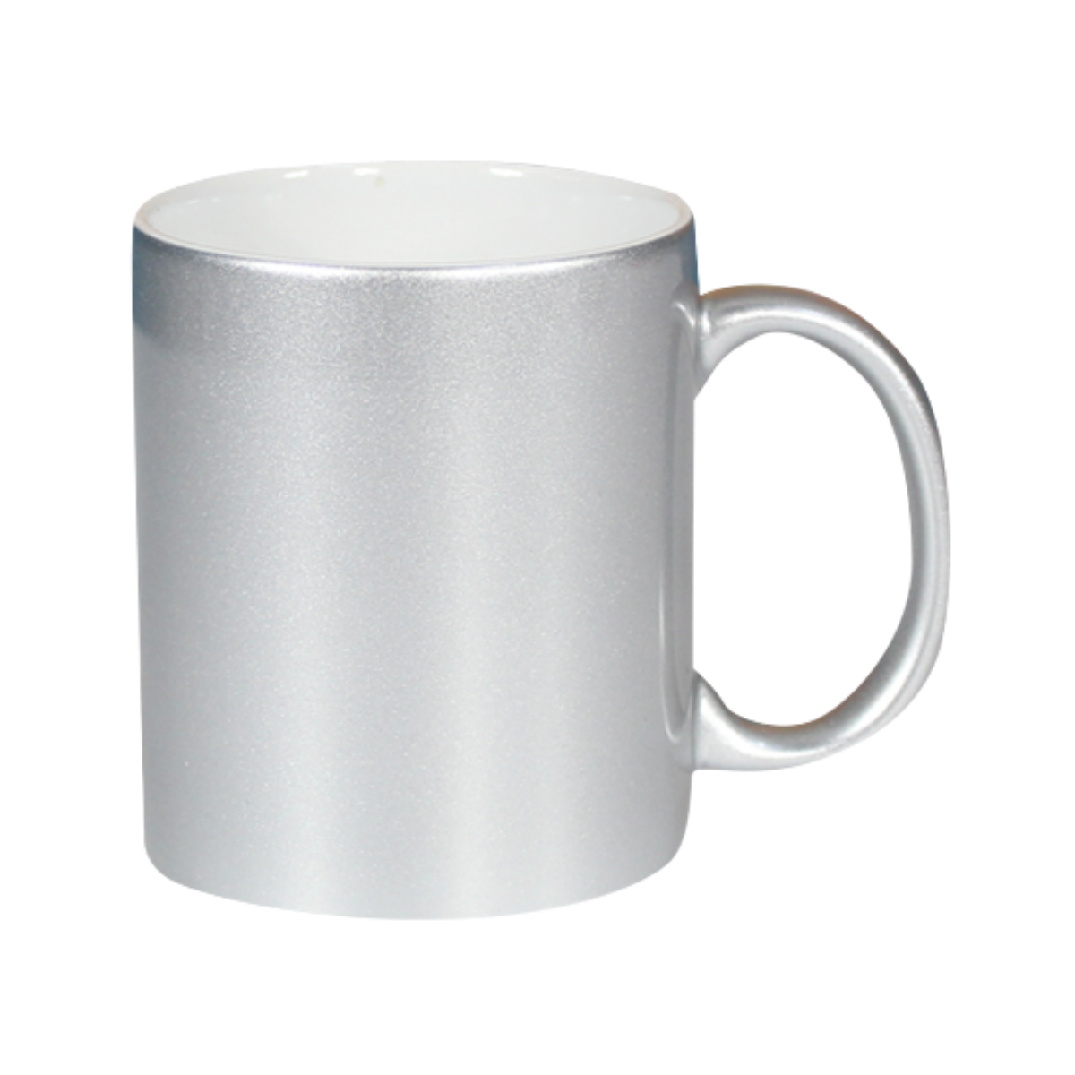 Taza Sublimable Perlada de Ceramica Recta con Asa Plateada de 11oz 325cm3 - Global Electronics (Caja x 48)
