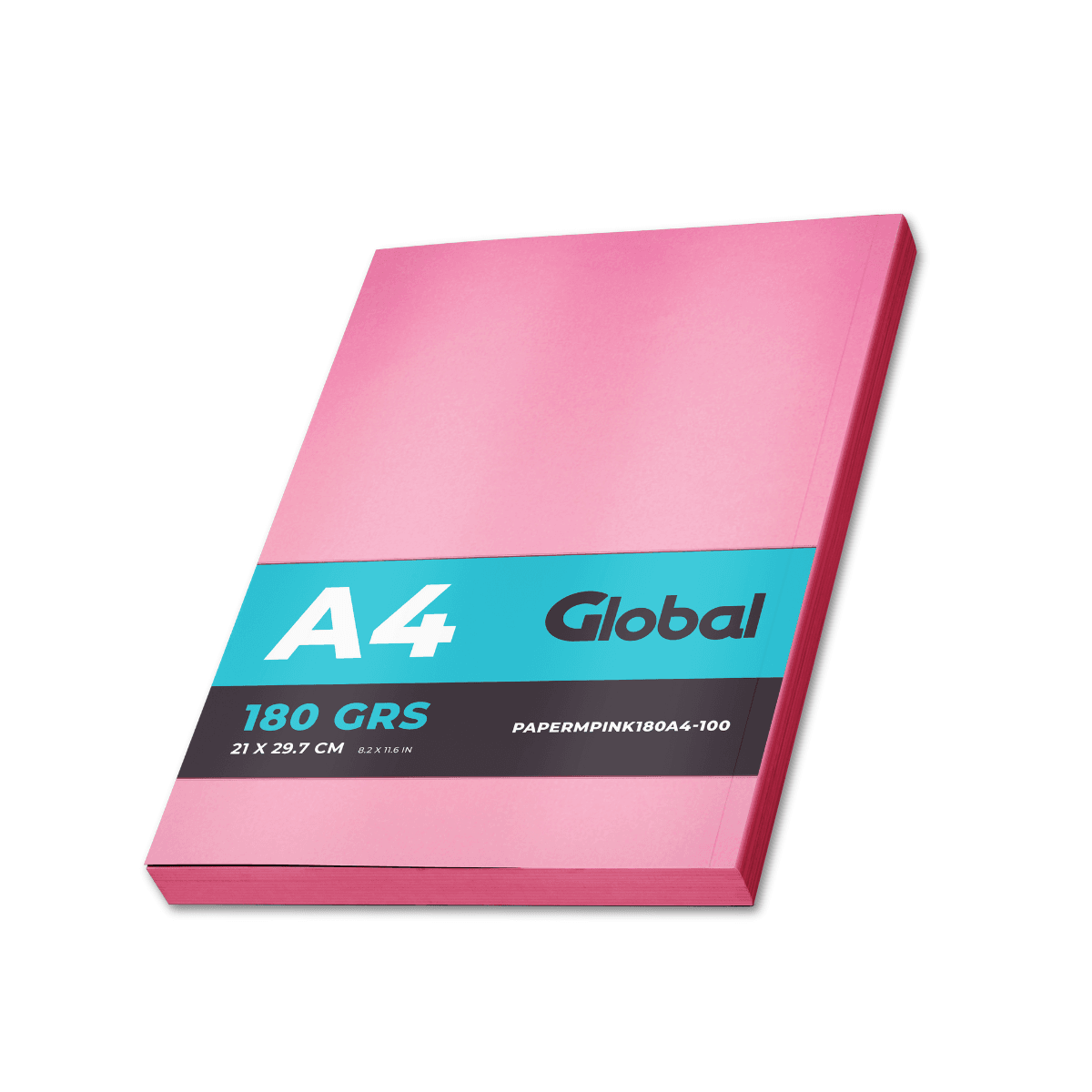 Papel Mate Opalina Rosa en resma de 100 hojas A4 (210 x 297 mm.) de 180 Grs.