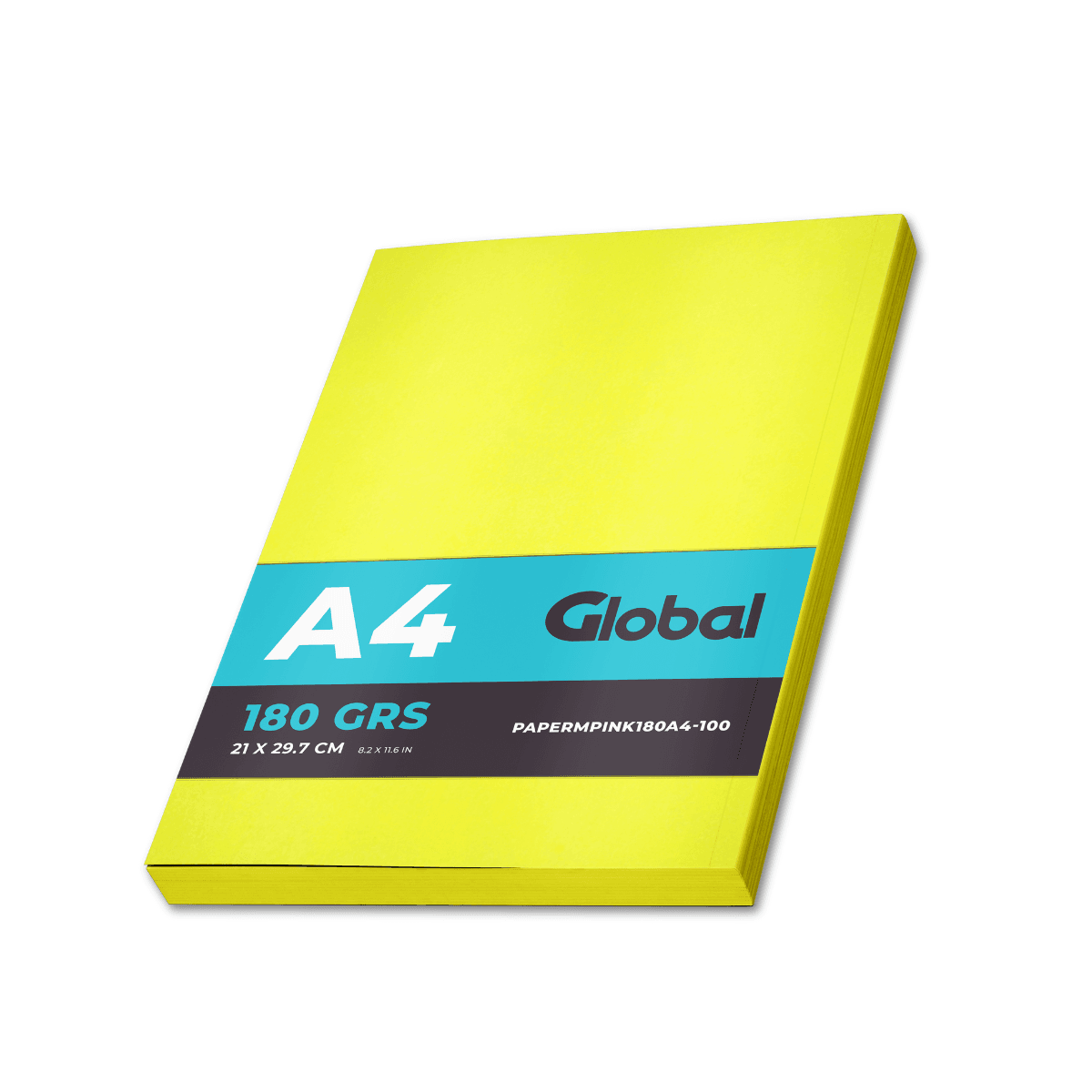 Papel Mate Opalina Amarillo en resma de 100 hojas A4 (210 x 297 mm.) de 180 Grs.