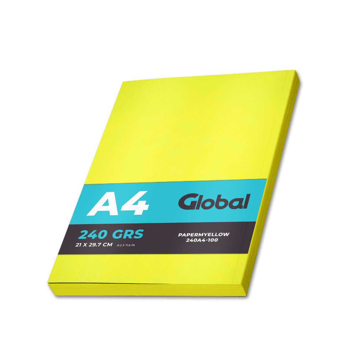 Papel Mate Opalina Amarillo en resma de 100 hojas A4 (210 x 297 mm.) de 240 Grs.