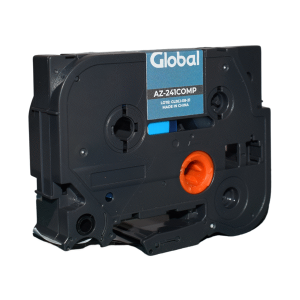 Cinta Rotuladora Compatible Brother AZ-241 Negro sobre Blanco