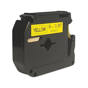 Cinta Rotuladora Compatible Brother MK-621 Negro sobre Amarillo
