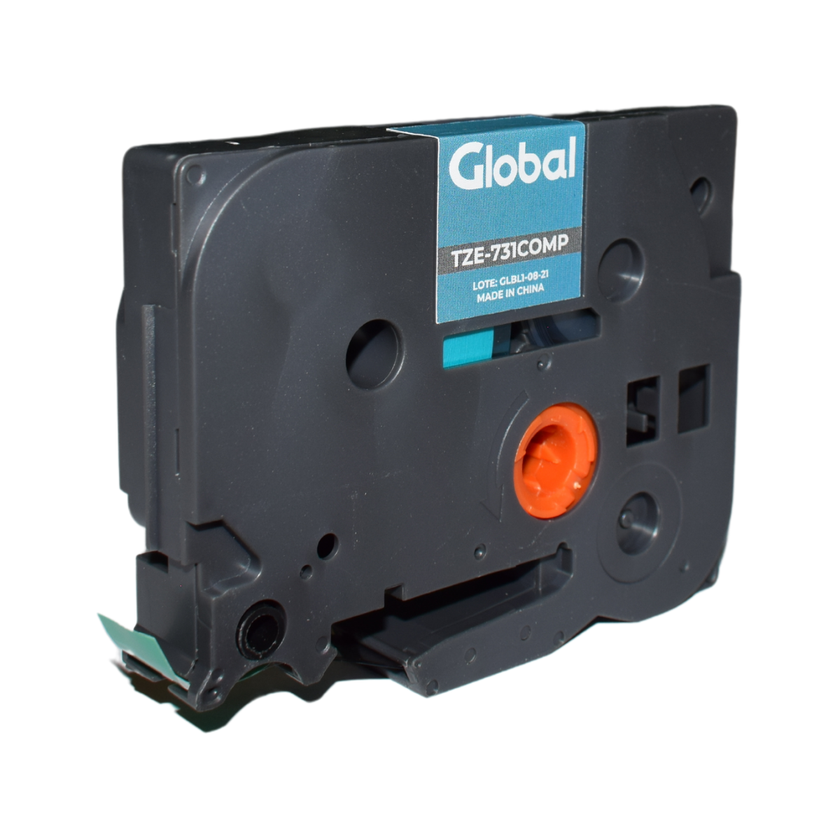Cinta Rotuladora Compatible Brother TZE-731 Negro sobre Verde de 12 mm x 8 mts. - Global Electronics (Caja x 1)