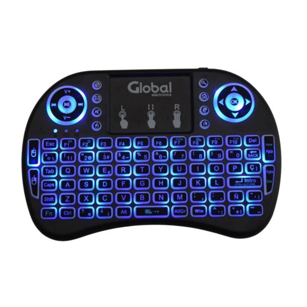 Mini Teclado Inalambrico Con Luz Led Smart Tv Windows - Imagen 2