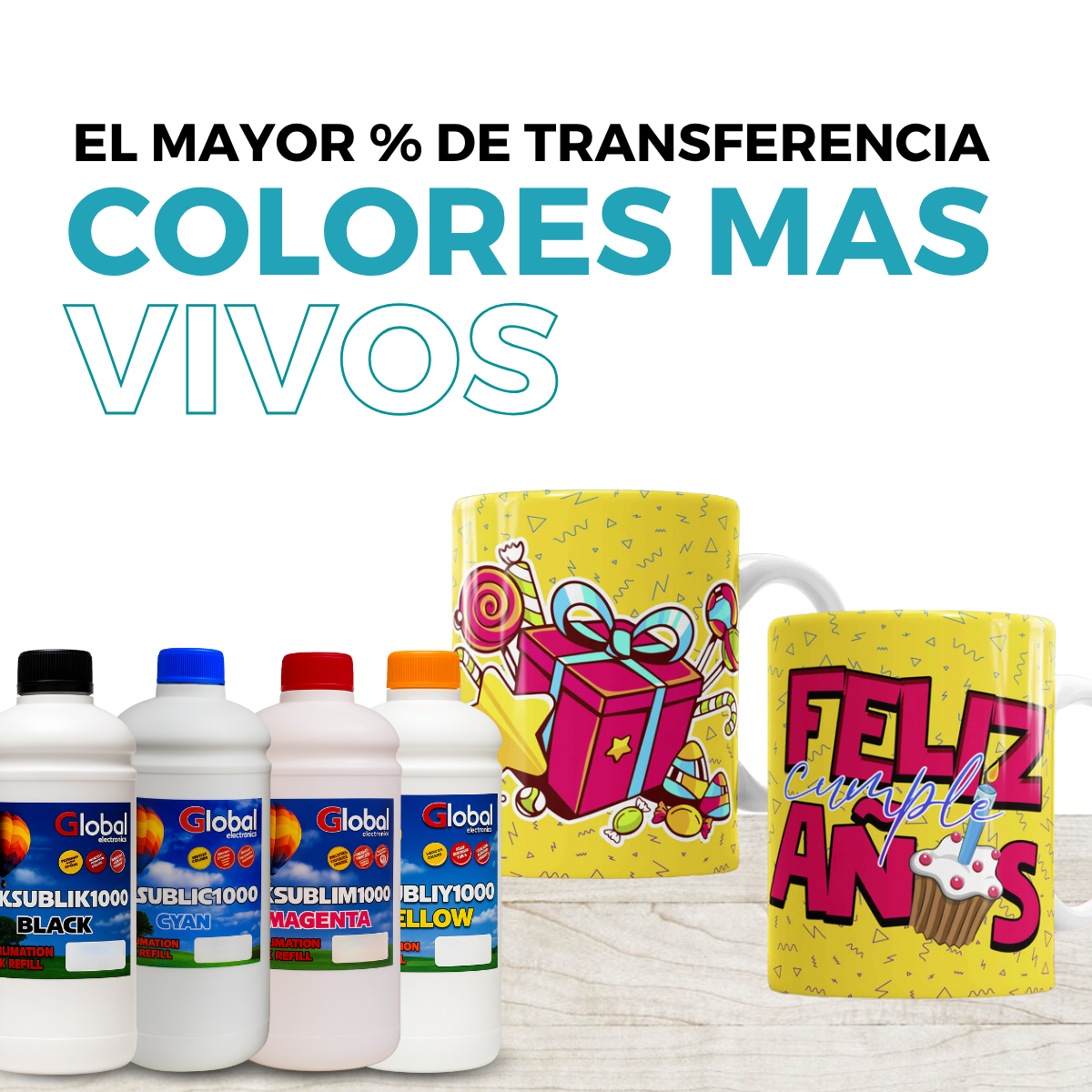 Tinta Sublimación Global Electronics 1 Litro Color - Imagen 6