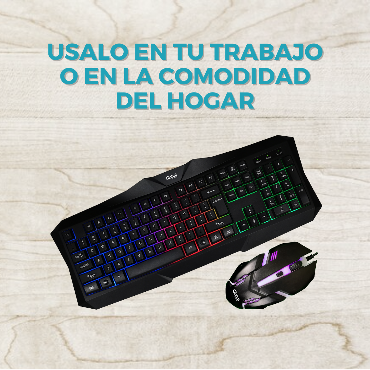 Combo Teclado y Mouse GAMER con luces led Teclado KL116 - Imagen 11