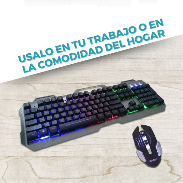 Teclado Gamer Metalico Retroiluminado Mouse 6d 3200dpi - Imagen 10