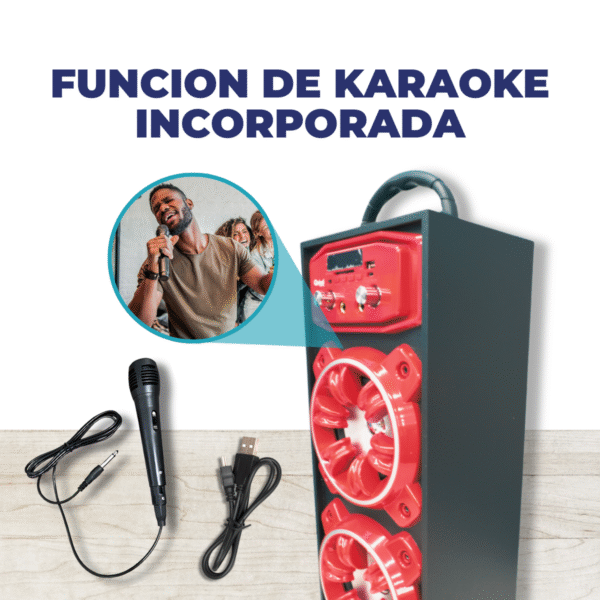 Parlante Bluetooth Doble 2x10W SBL14 – Karaoke, USB, FM y Más - Imagen 10