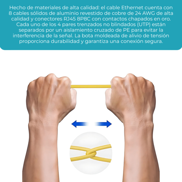 Cable De Red Utp 5 Metros Rj45 Cat 5e Patch Cord Ethernet - Imagen 8