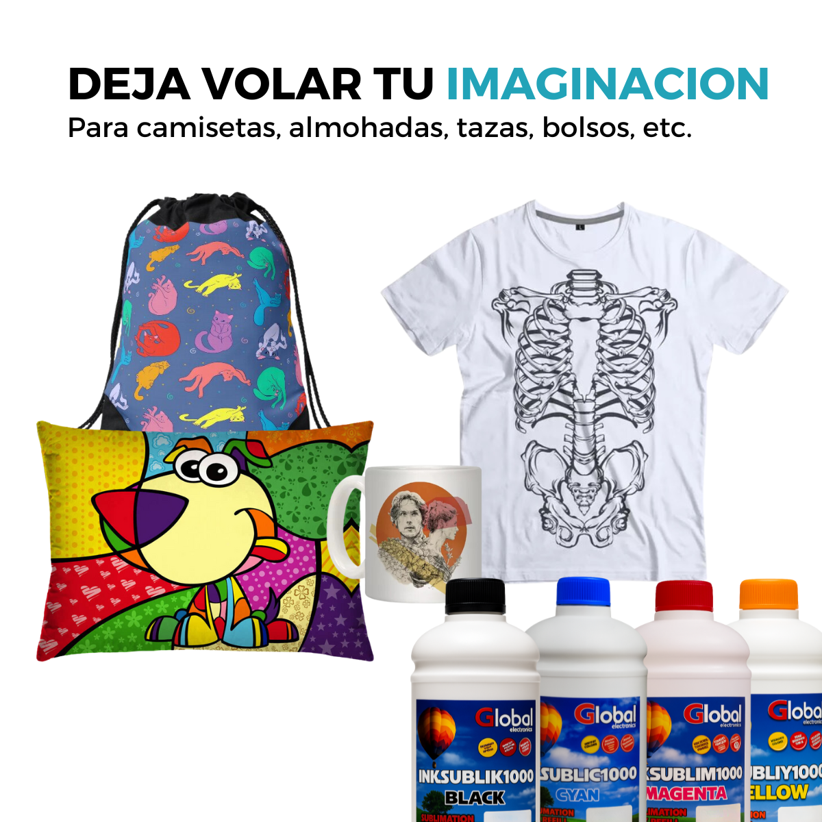 Tinta Sublimación Global Electronics 1 Litro Color - Imagen 7