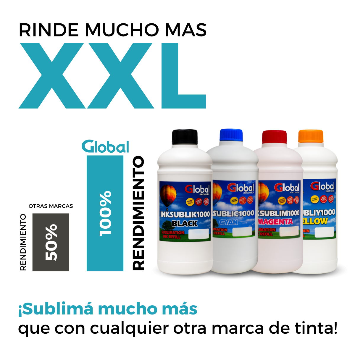 Tinta Sublimación Global Electronics 1 Litro Color - Imagen 9