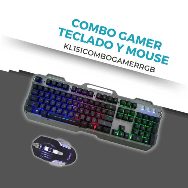 Teclado Gamer Metalico Retroiluminado Mouse 6d 3200dpi - Imagen 2