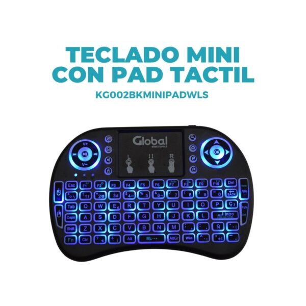 Mini Teclado Inalambrico Con Luz Led Smart Tv Windows - Imagen 3