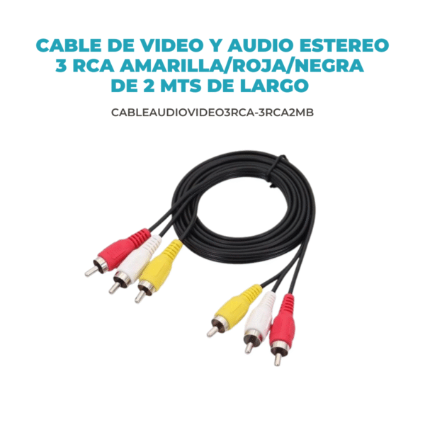 Cable de Audio y Video RCA a RCA – 2 Metros - Imagen 2