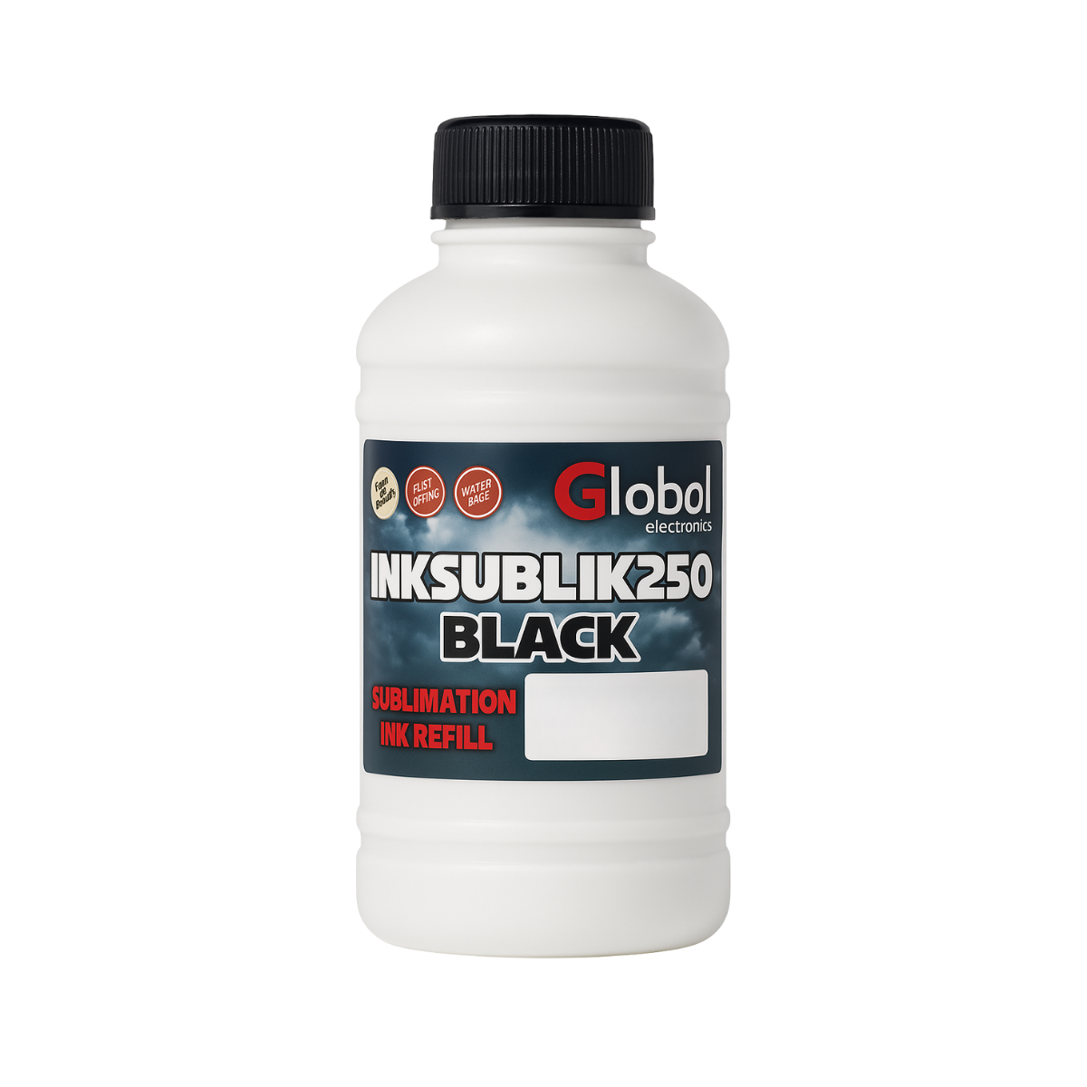 Tinta Premium Sublimación Black en botella de 250 cm3 - Global Electronics (Caja x 60)
