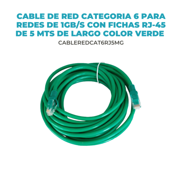 Cable De Red Utp 5 Metros Rj45 Cat 6 Patch Cord Ethernet - Imagen 6