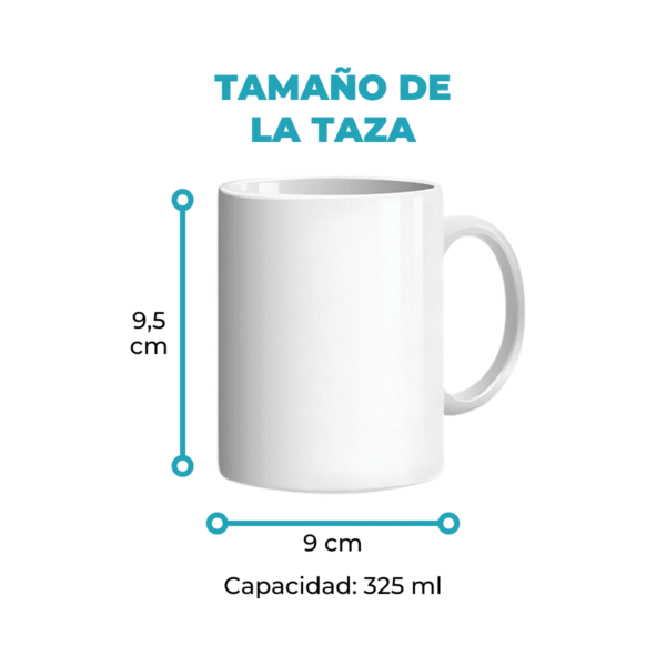 Taza Sublimable de Ceramica Recta con Asa Blanca Glossy - Imagen 4