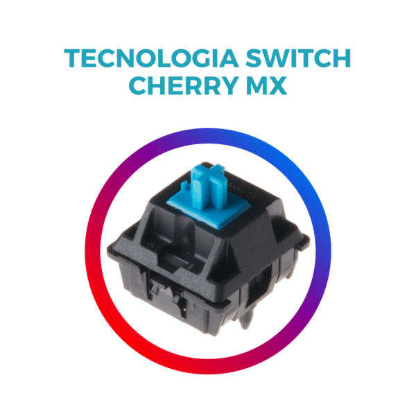 Teclado Mecanico GAMER PRO con luces led con Swicht Cherry MX Blue - Imagen 4