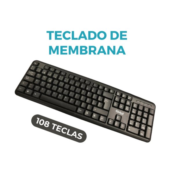 Teclado Multimedia K227 con cable USB color negro 108 teclas - Global Electronics - Imagen 3