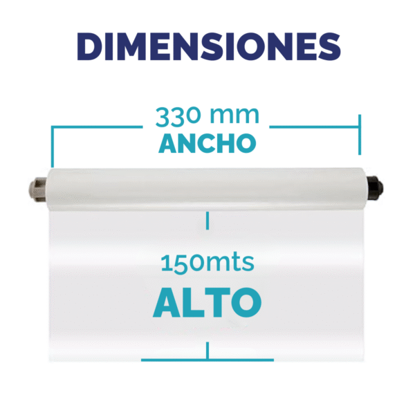 Rollo Laminado Brillante 28 Mic – 330mm x 150m de Alta Resistencia - Imagen 3