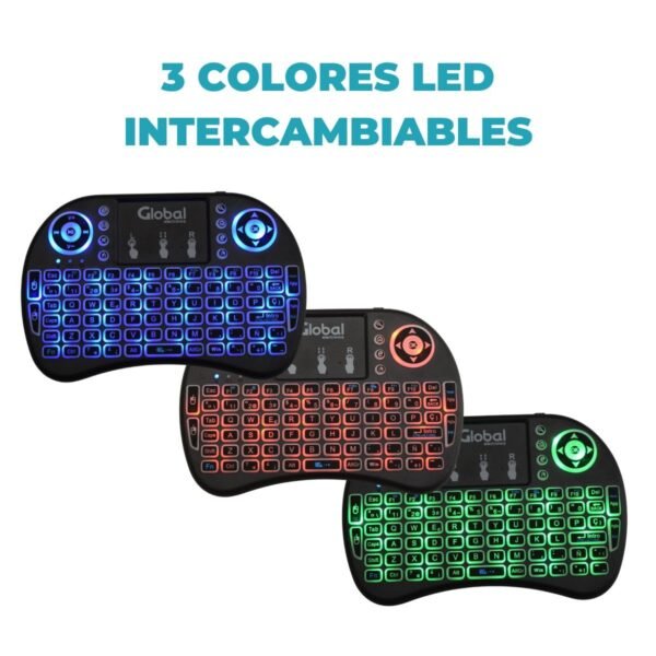 Mini Teclado Inalambrico Con Luz Led Smart Tv Windows - Imagen 4