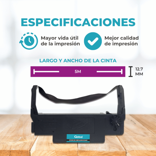 Cinta Alternativa para Epson Erc 30-34-38 Universal (Negro - Purpura - Purpura/Rojo) - Imagen 2
