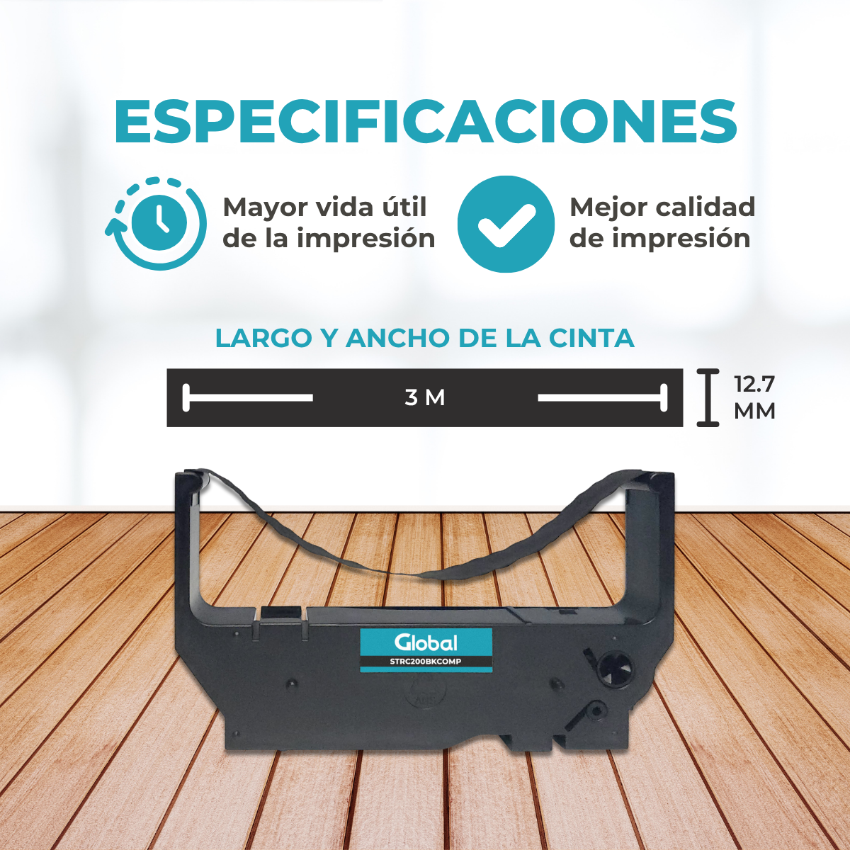 Cinta Ribbon Compatible Star SP 200 Color Negro - Imagen 4