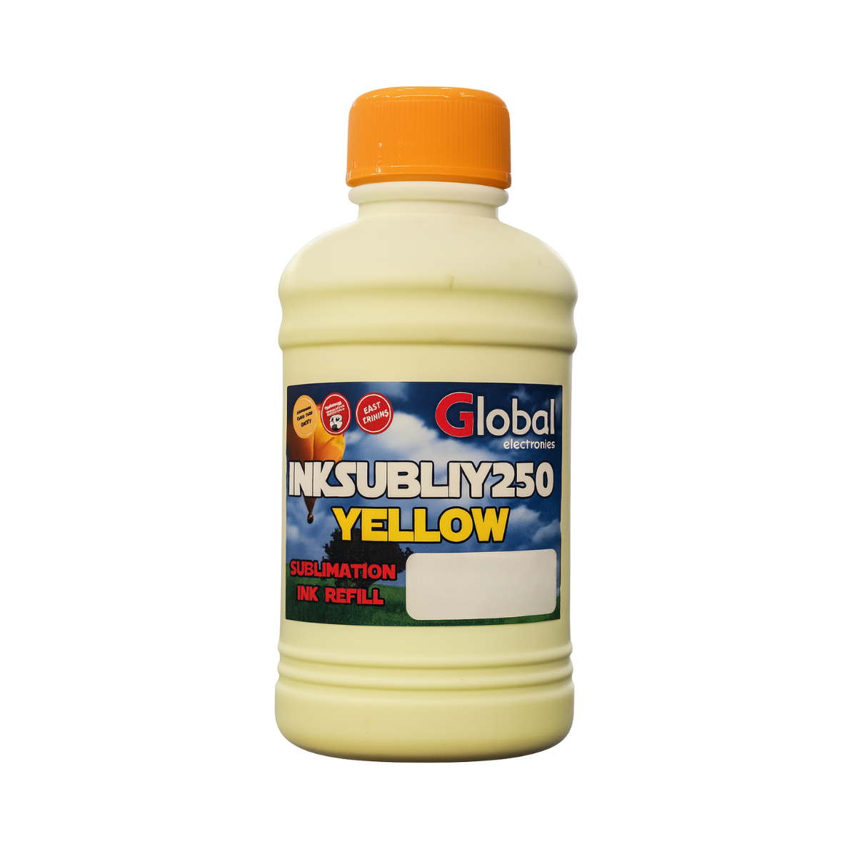 Tinta Premium Sublimación Yellow en botella de 250 cm3 - Global Electronics (Caja x 60)