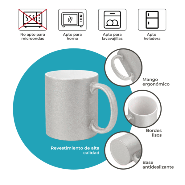 Taza de Cerámica Perlada 325ml para sublimar - Imagen 4