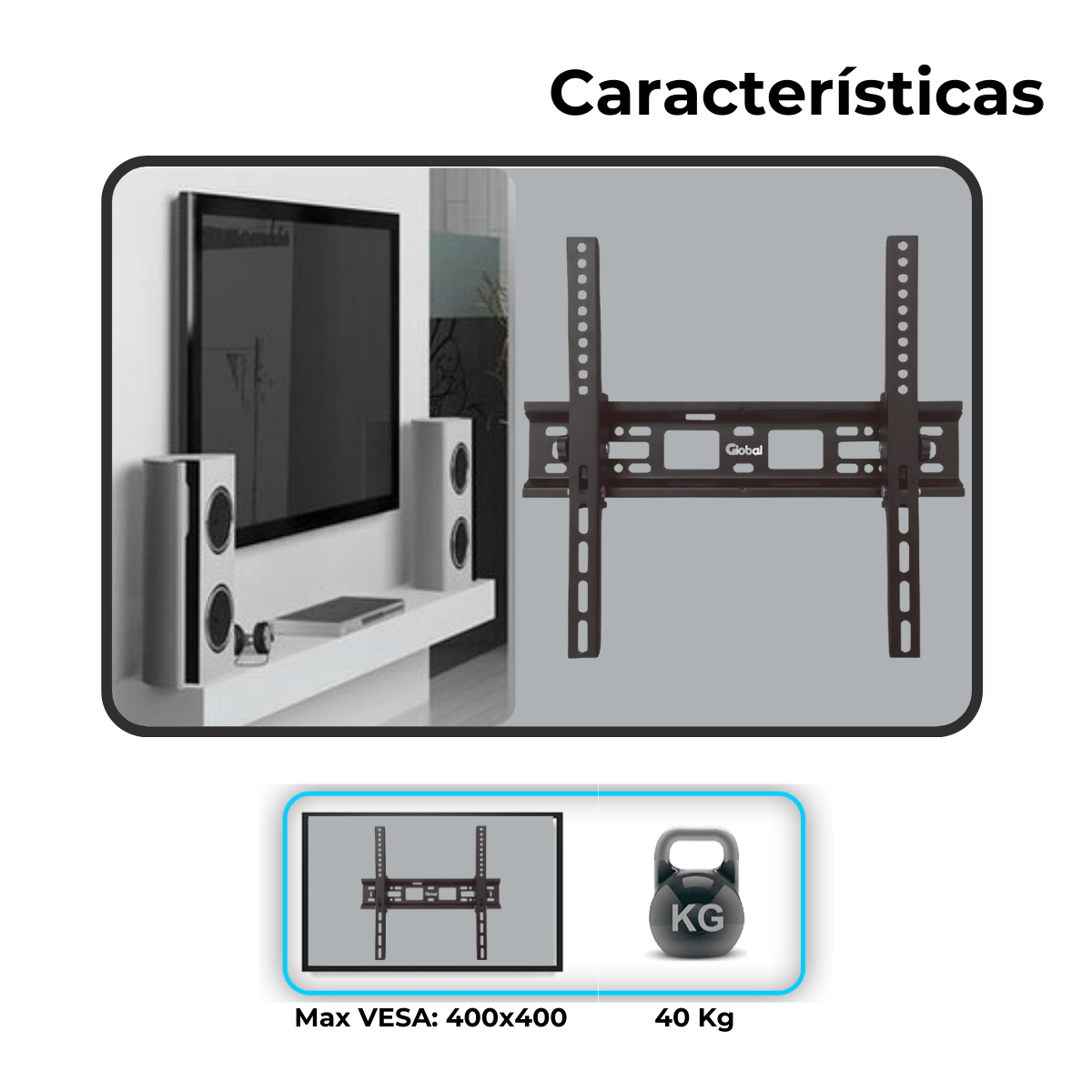 Soporte TV Fijo Basculante 26" a 55" - Imagen 4