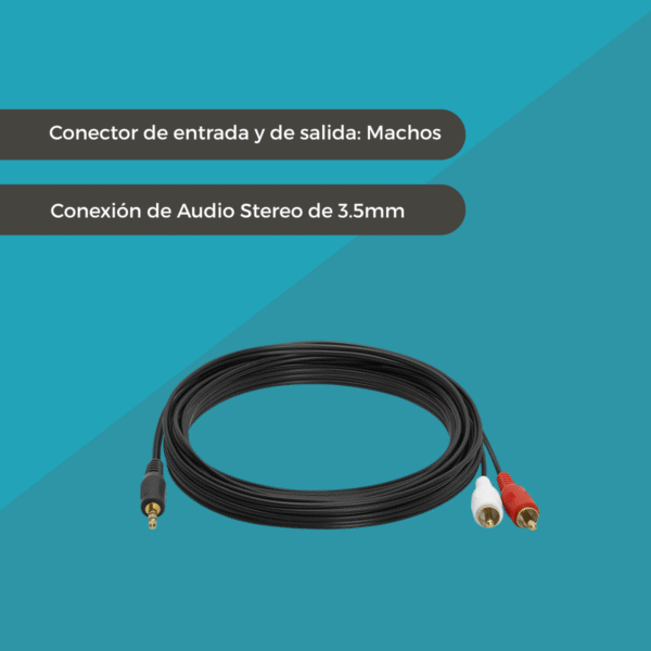 Cable de Audio 3.5mm a 2 RCA de 2 Metros - Imagen 4
