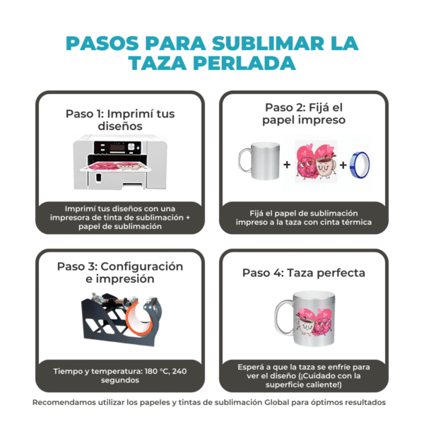 Taza de Cerámica Perlada 325ml para sublimar - Imagen 5