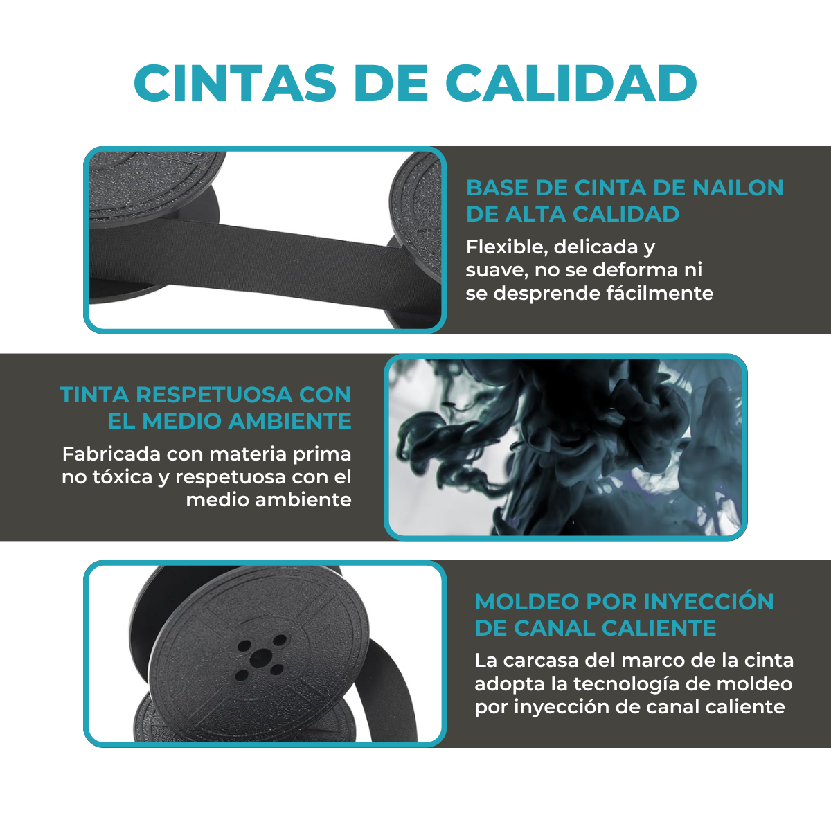 Cinta Ribbon Compatible Spool GR24 Color Negra/Roja - Pack x 10 Unidades - Imagen 2