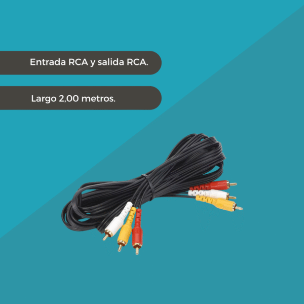Cable de Audio y Video RCA a RCA – 2 Metros - Imagen 5