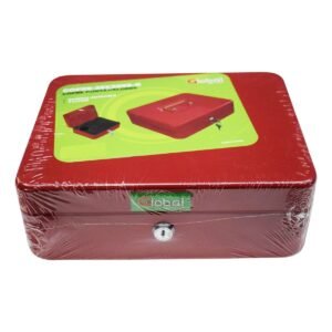 Cofre Portavalores con Bandeja y 2 llaves 25x20x9cm Nº3 Roja