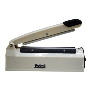 Selladora y Cortadora de Bolsas con Regulador de Potencia - Ancho 20cm - Color Blanco, Global Electronics